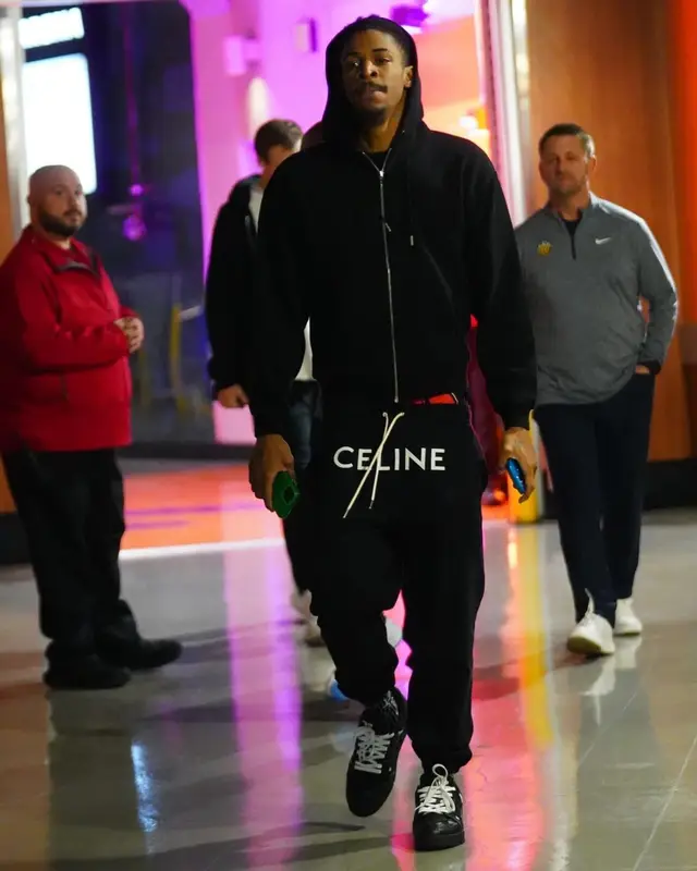 Ja Morant outfit in Celine and Louis Vuitton, 2024
