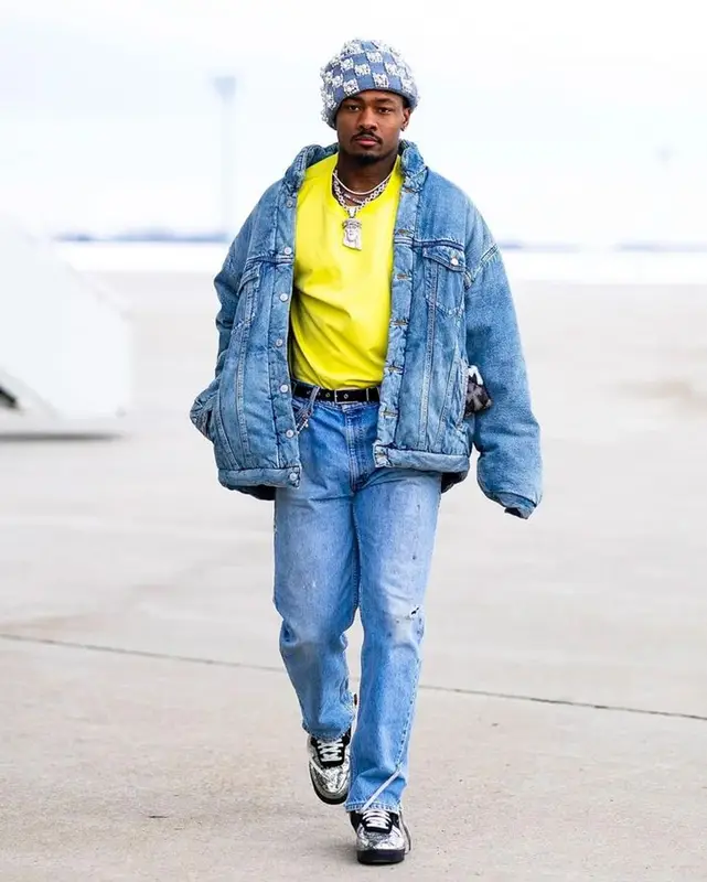 Stefon Diggs outfit in Balenciaga, Louis Vuitton, and Chrome Hearts, 2024