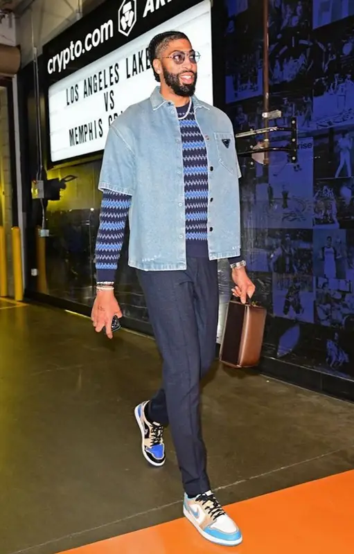 Anthony Davis outfit in Prada and Nike, 2024
