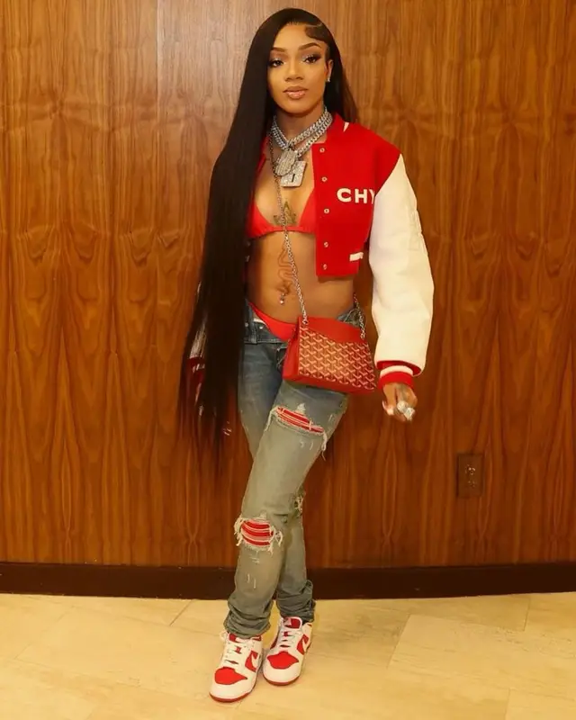 GloRilla outfit in Givenchy, Amiri, and Goyard, 2024