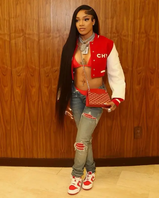 GloRilla outfit in Givenchy, Amiri, and Goyard, 2024
