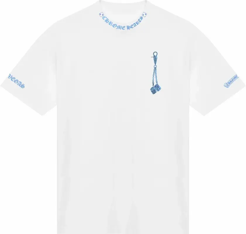 Chrome Hearts White & Light Blue Dice T-Shirt | WHAT'S ON THE STAR?