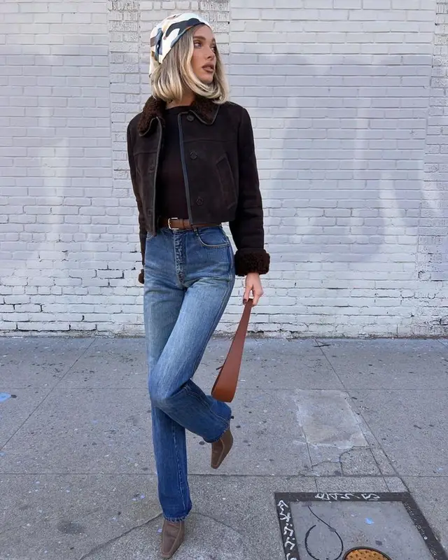 Elsa Hosk outfit in Miu Miu, Skims, and Hermes, 2024