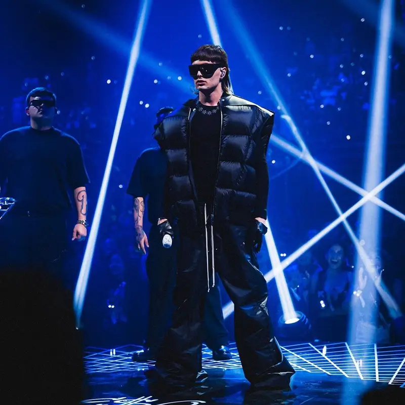 Peso Pluma outfit in Rick Owens, 2023