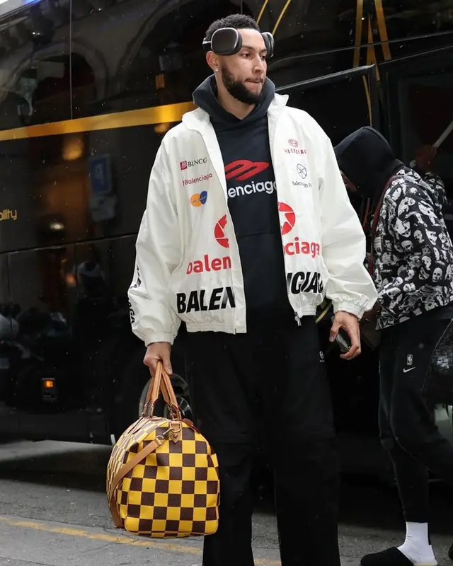 Ben Simmons outfit in Balenciaga, Nike, and Apple, 2024