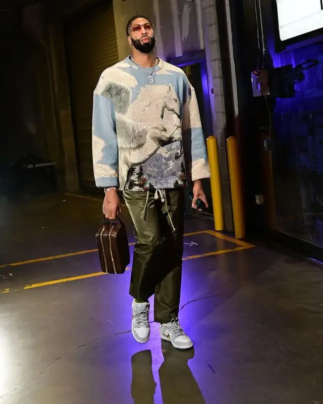 Anthony Davis outfit in Amiri, Fear of God, and Nike, 2024