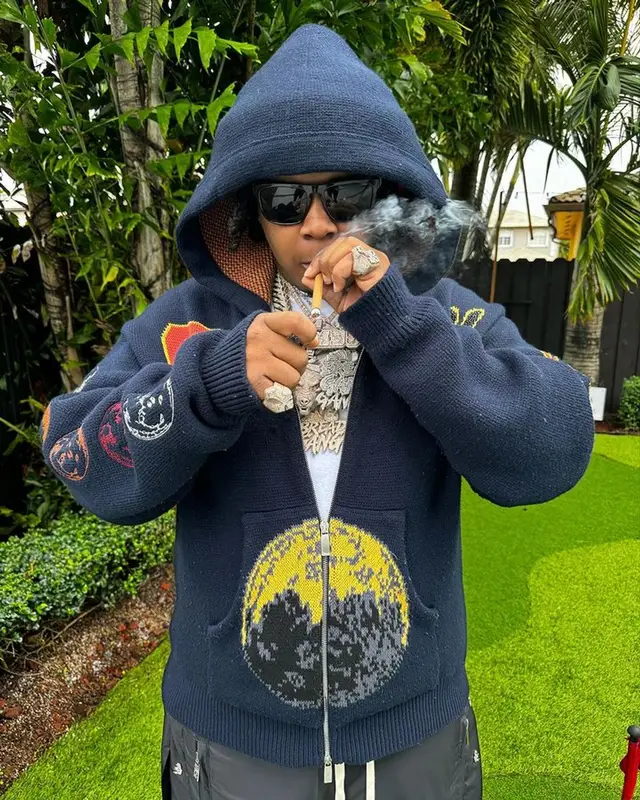 YTB Fatt outfit in Off-White, Hellstar, and Louis Vuitton, 2024
