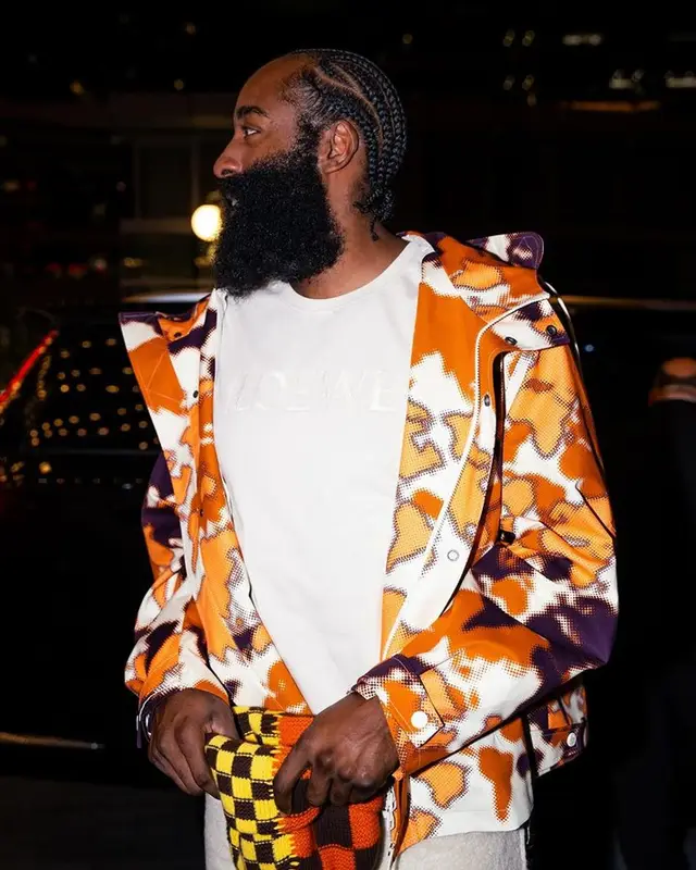 James Harden outfit in Loewe, Keep Going Kid, and Louis Vuitton, 2024