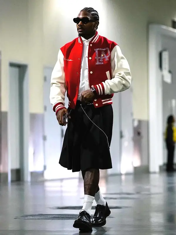 Stefon Diggs outfit in Louis Vuitton, 2024