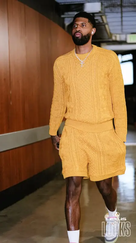 Paul George outfit in Marni, Yeezy, and Nike, 2024