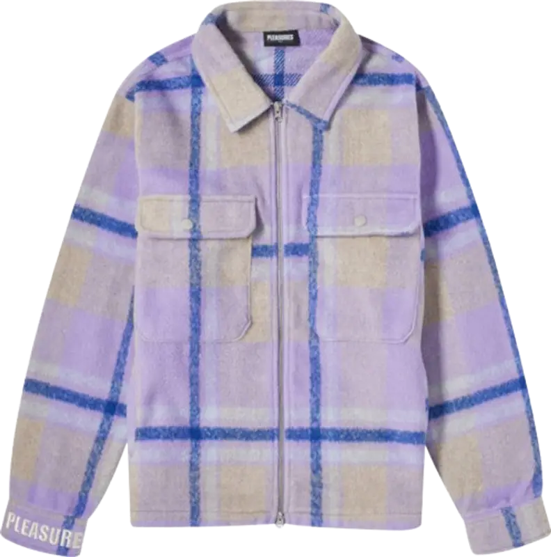 Pleasures Purple Plaid 'Folklore' Shirt Jacket $219