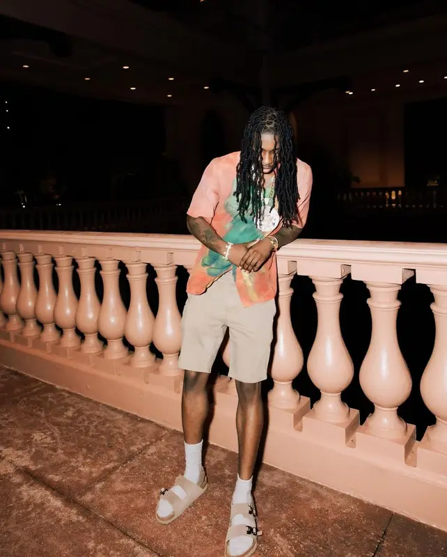 Polo G outfit in Dior, Patek Philippe, and Birkenstock, 2024