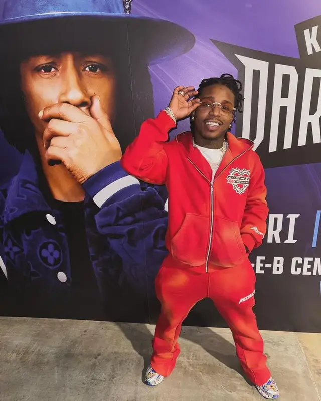Jacquees outfit in Ricchezza Forever, Gallery Dept., and Asics, 2024