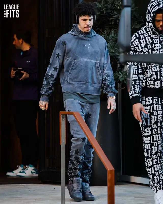 LaMelo Ball outfit in Amiri, Apple, and Chemist, 2024