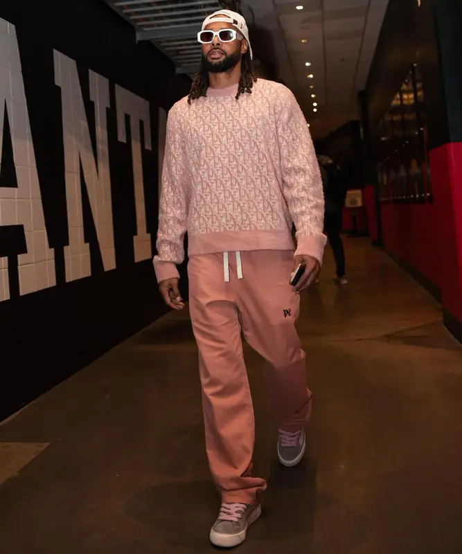 Patty Mills outfit in Palm Angels, Dior, and Versace, 2024