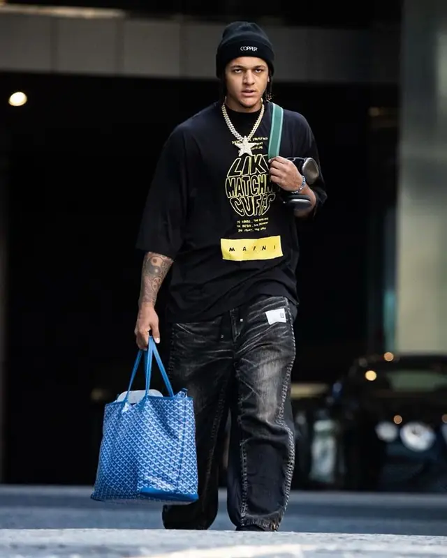 Paolo Banchero outfit in Marni, Goyard, and Apple, 2024