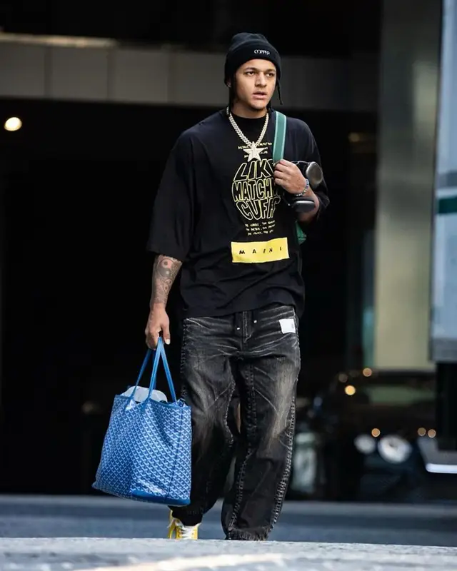 Paolo Banchero outfit in Marni, Goyard, and Apple, 2024