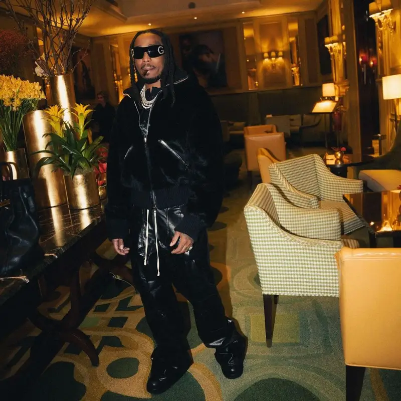 Quavo outfit in Rick Owens and Dolce & Gabbana, 2024