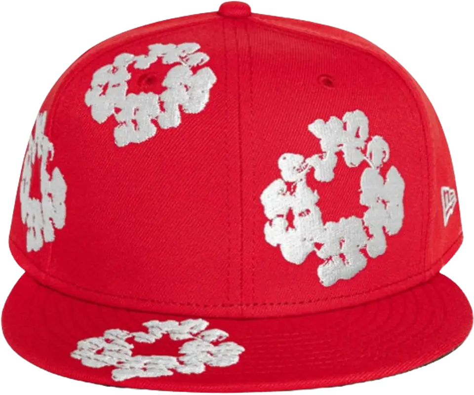 Denim Tears Red Cotton Wreath 59FIFTY Cap $95