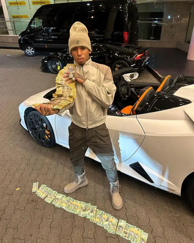 NLE Choppa outfit in Dior and Louis Vuitton, 2024