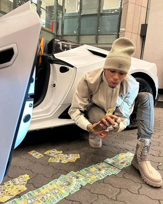 NLE Choppa outfit in Dior and Louis Vuitton, 2024