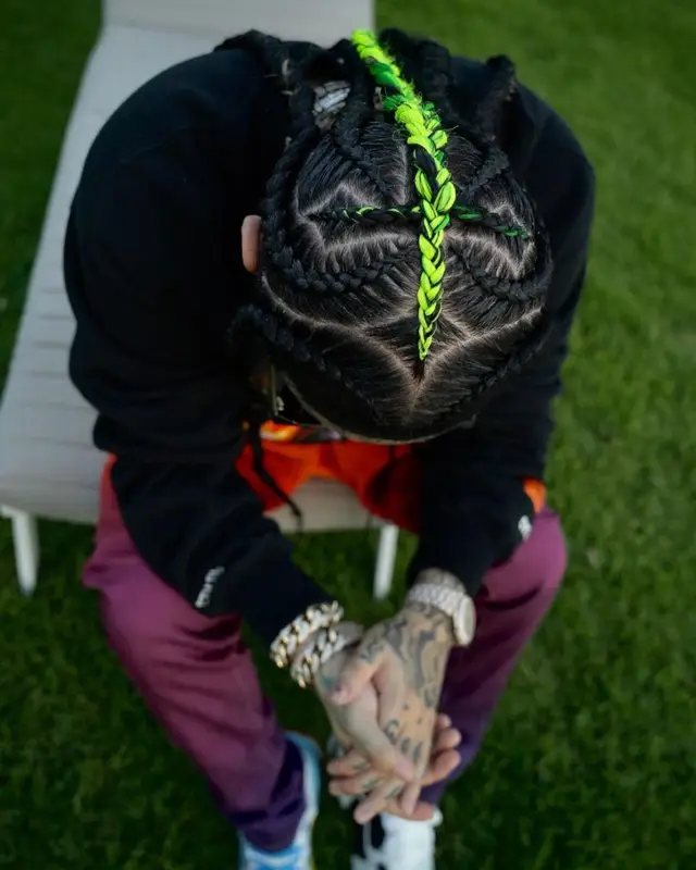 6ix9ine outfit in Heron Preston, Blue Sky Inn, and Dolce & Gabbana, 2024