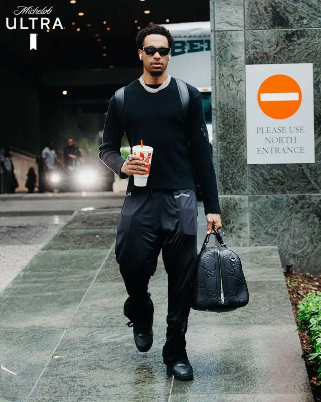 P. J. Washington outfit in Chrome Hearts, Louis Vuitton, and Gucci, 2024