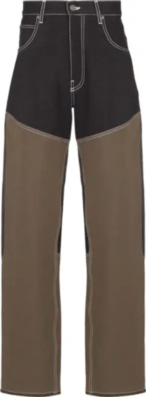 Jacquemus Black And Olive Colorblock Jeans $200