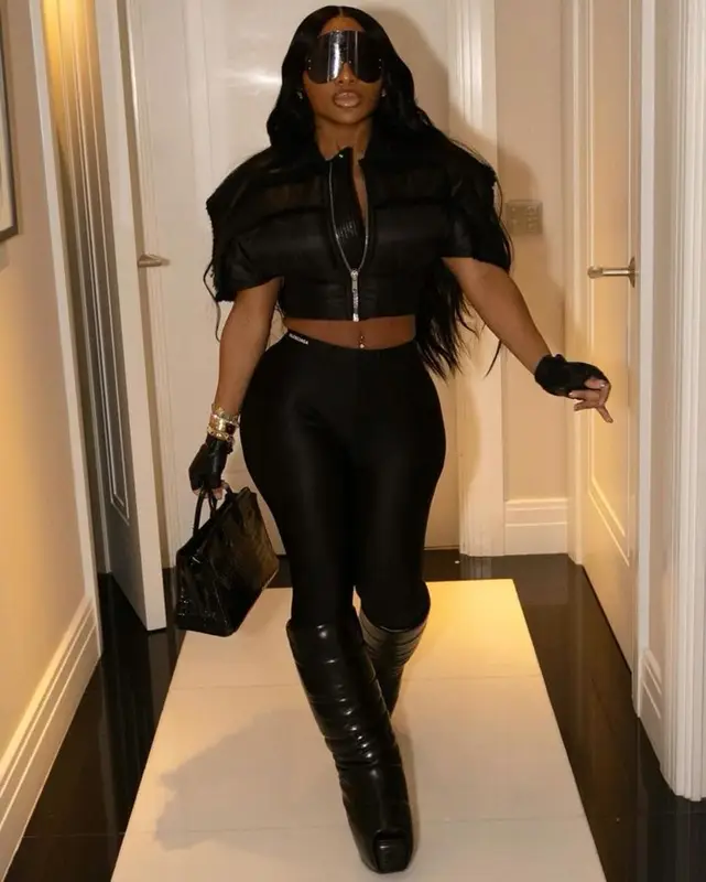 Jayda Wayda outfit in Rick Owens, Hermes, and The Attico, 2024