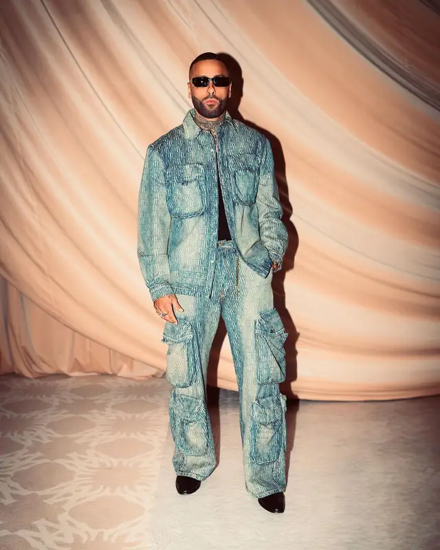Nicky Jam outfit in Amiri, 2024