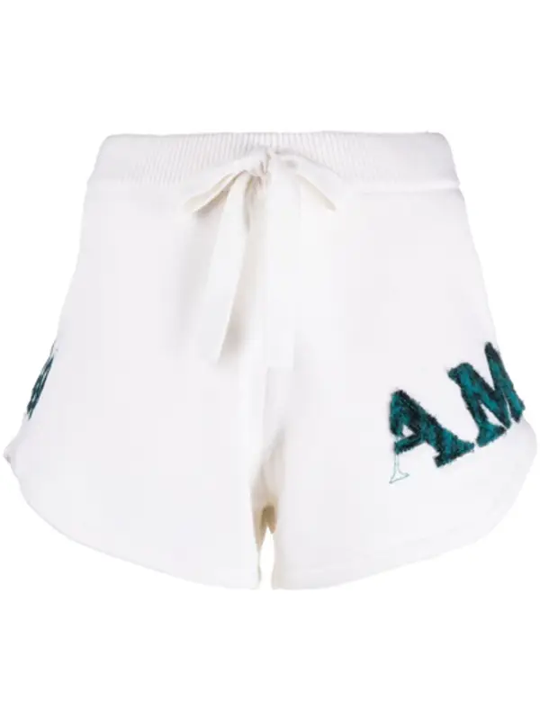 Amiri White Logo-embroidered Cotton-blend Track Shorts $800