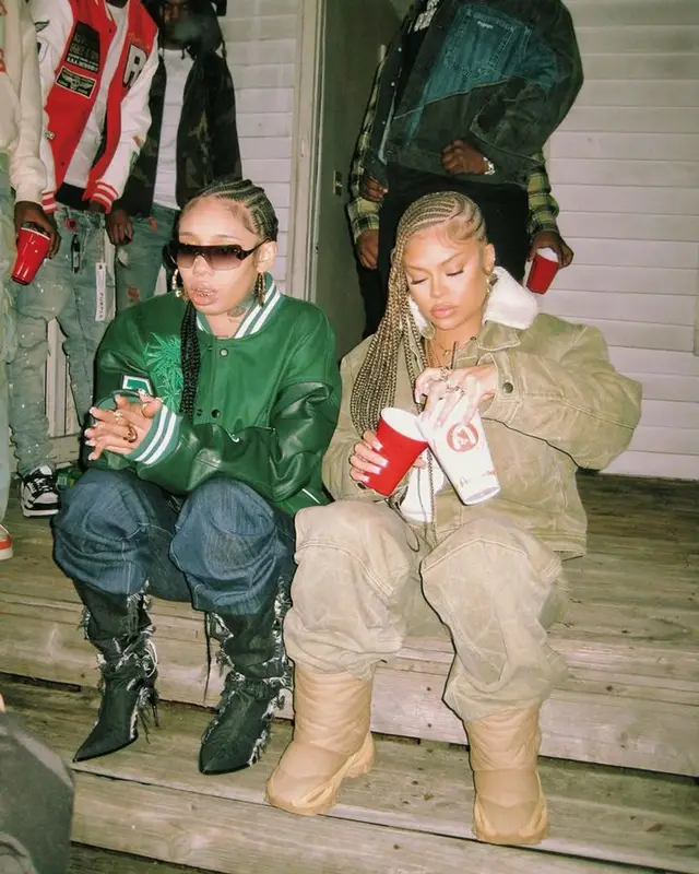 Latto outfit in Acne Studios and Yeezy, 2024