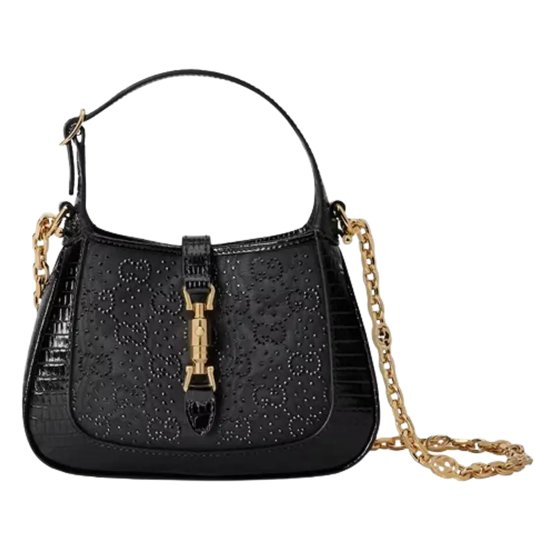 Gucci Black Jackie 1961 Gg Crystal Mini Bag $6200