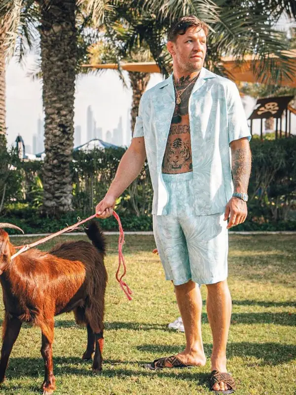 Conor McGregor outfit in Versace and Fendi, 2024