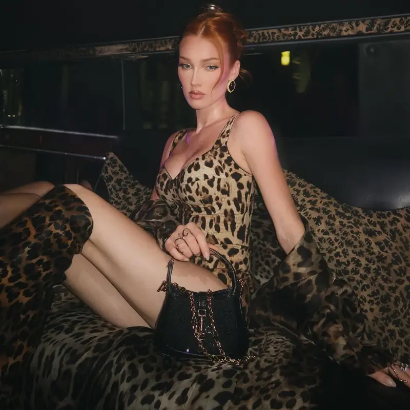 Meredith Duxbury outfit in Dolce & Gabbana, Christian Louboutin, and Gucci, 2024