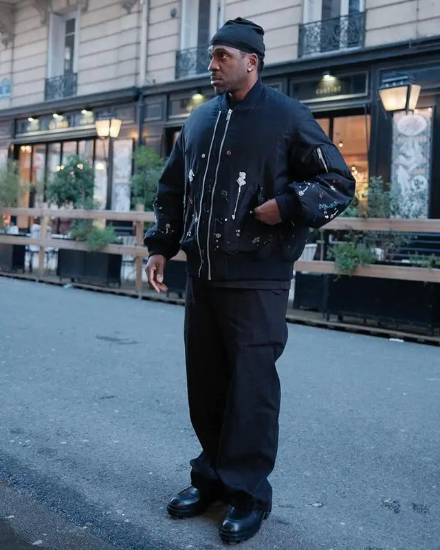 Pusha T outfit in Undercover, Loewe, and Adidas, 2024