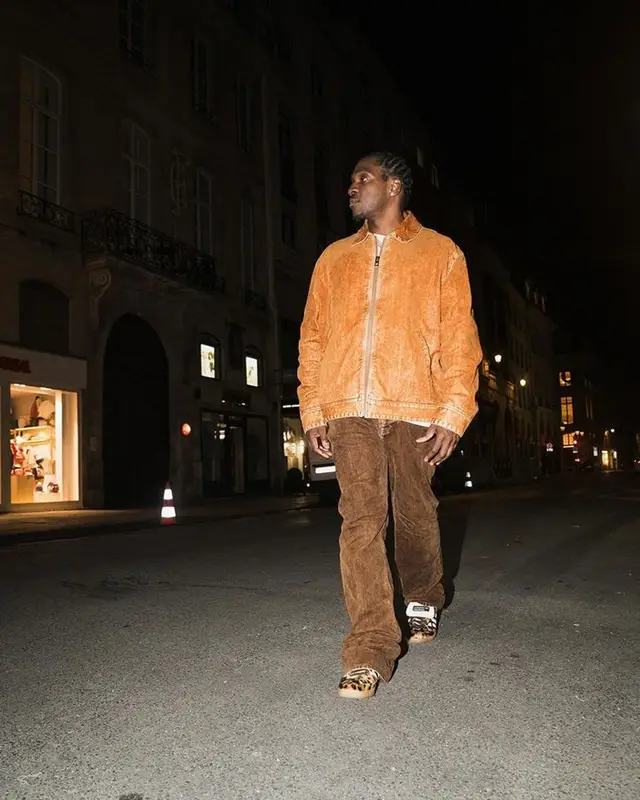 Pusha T outfit in Loewe, Adidas, and Wales Bonner, 2024
