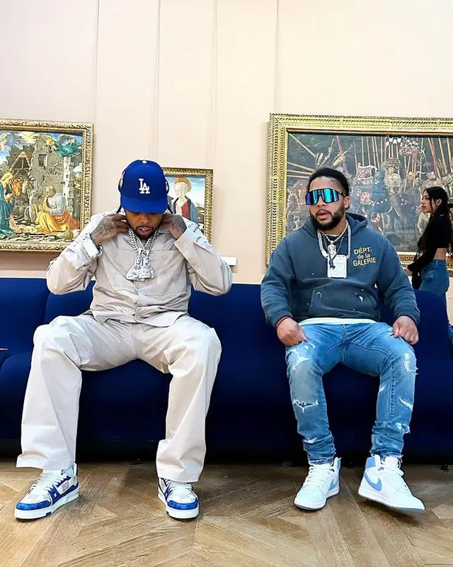 Westside Gunn outfit in Louis Vuitton and New Era, 2024
