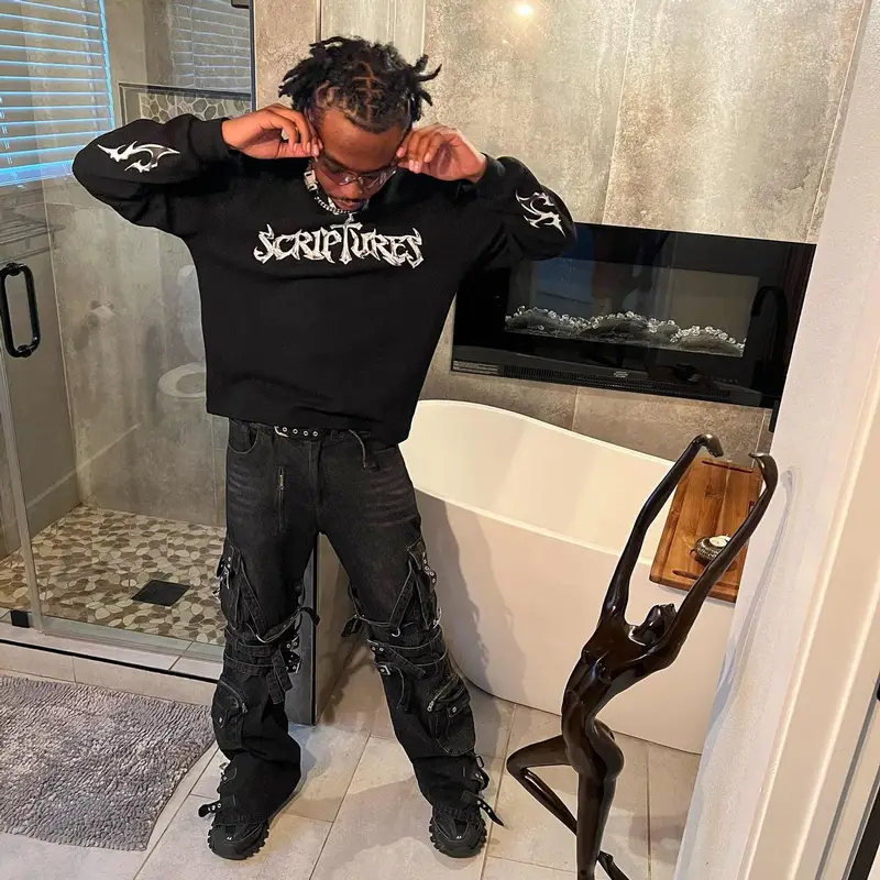 Devstacks outfit in Scriptures, Corrupt Kid, and Balenciaga, 2024