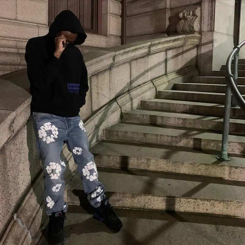 Devstacks outfit in Supreme, Denim Tears, and Junya Watanabe, 2023
