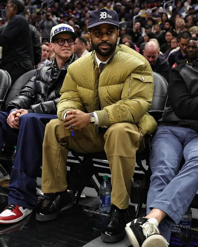 Big Sean outfit in Moncler, Cartier, and Roc Nation, 2024