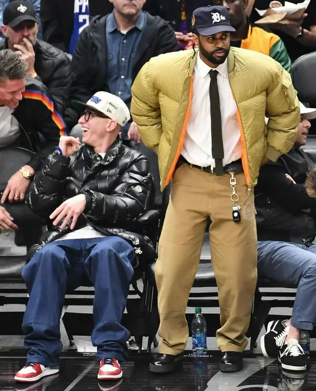 Big Sean outfit in Moncler, Cartier, and Roc Nation, 2024