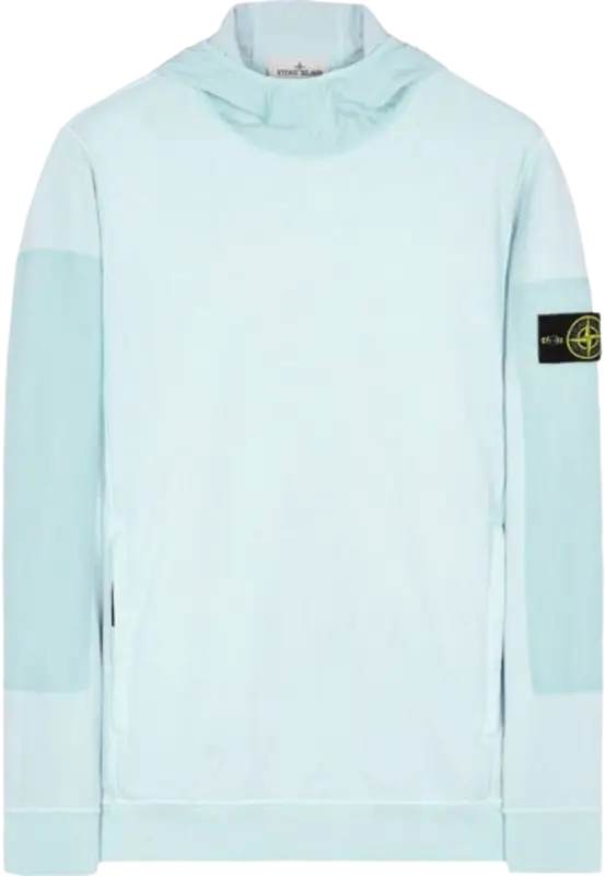 Stone Island Sky Nylon Fleece Hoodie $475