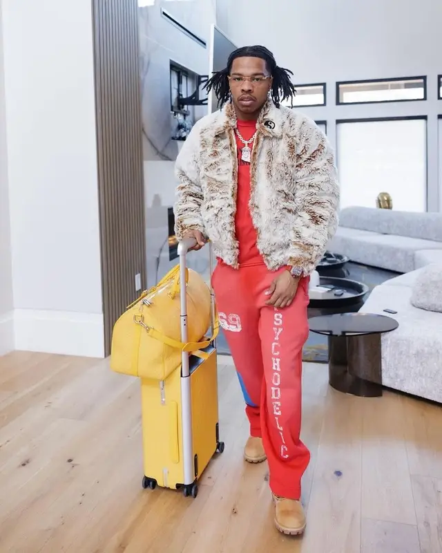 Lil Baby outfit in Cactus Plant Flea Market, Cartier, and Human Made, 2024