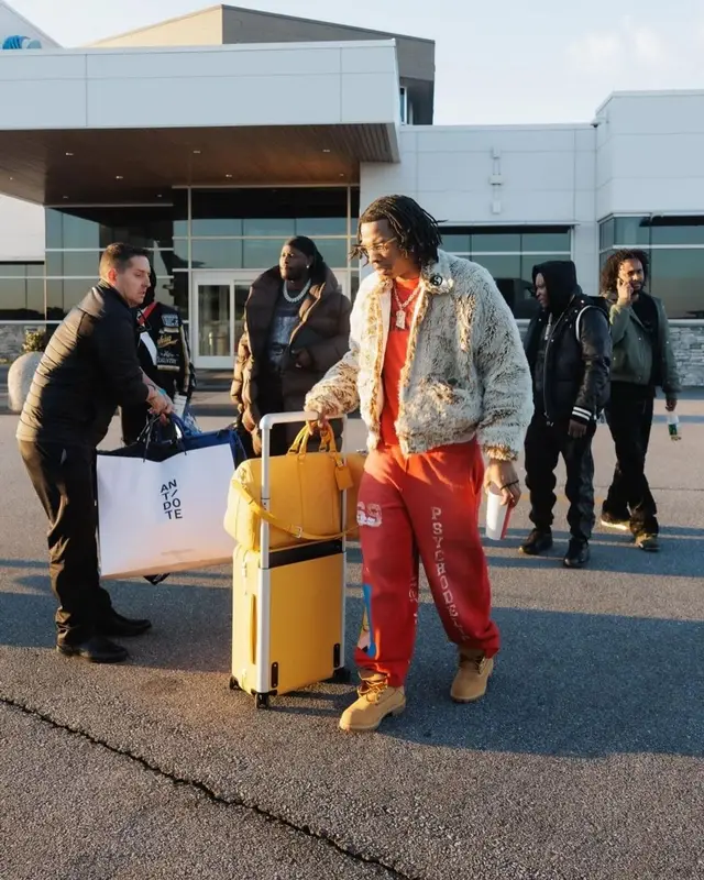 Lil Baby outfit in Cactus Plant Flea Market, Cartier, and Human Made, 2024