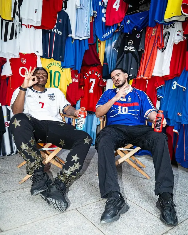 KSI outfit in Umbro, Amiri, and Chemist, 2024
