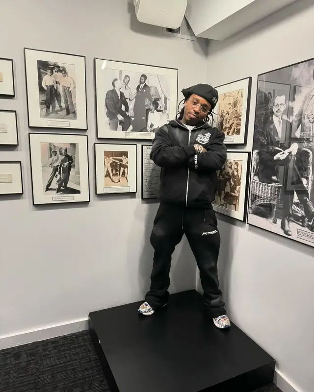 Jacquees outfit in Ricchezza Forever, Gallery Dept., and Asics, 2024