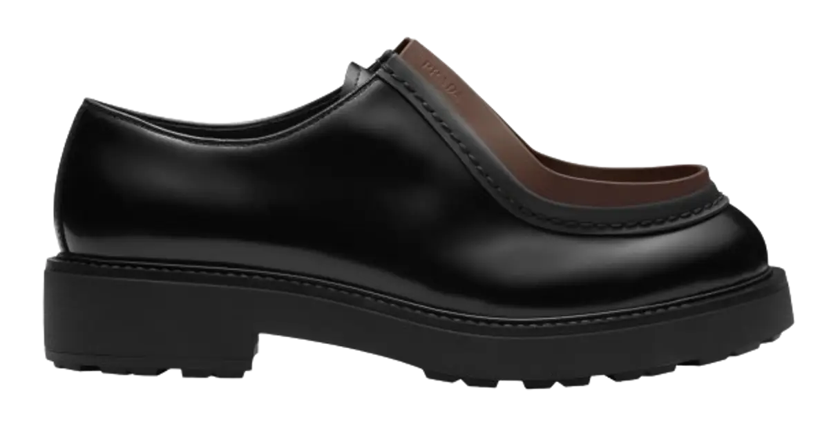 Prada Black & Brown-Trim Sculpted 'Diapason' Shoes $1012