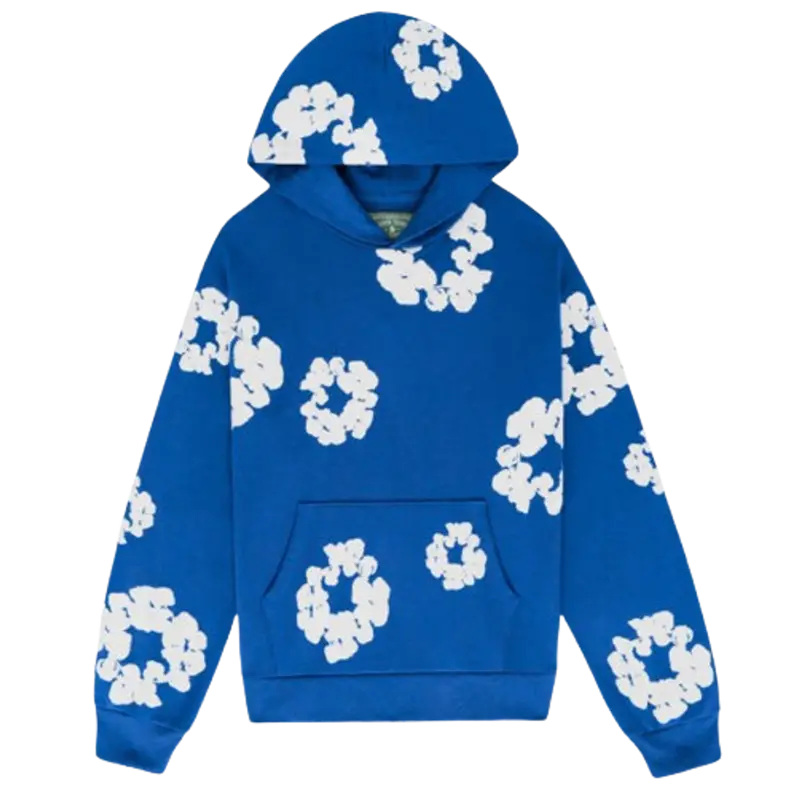 Denim Tears Royal Blue Cotton Wreath Hoodie $306