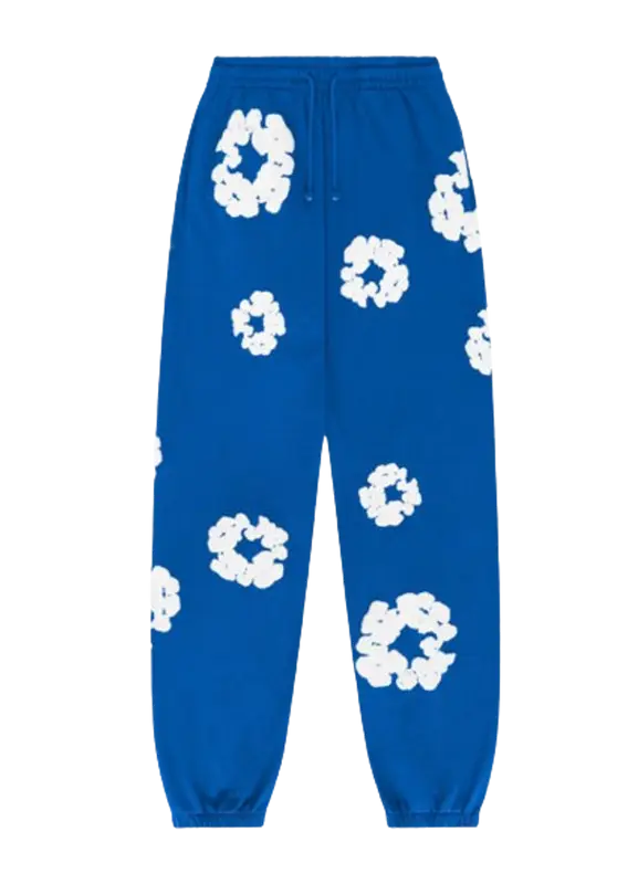 Denim Tears Royal Blue Cotton Wreath Sweatpants $380